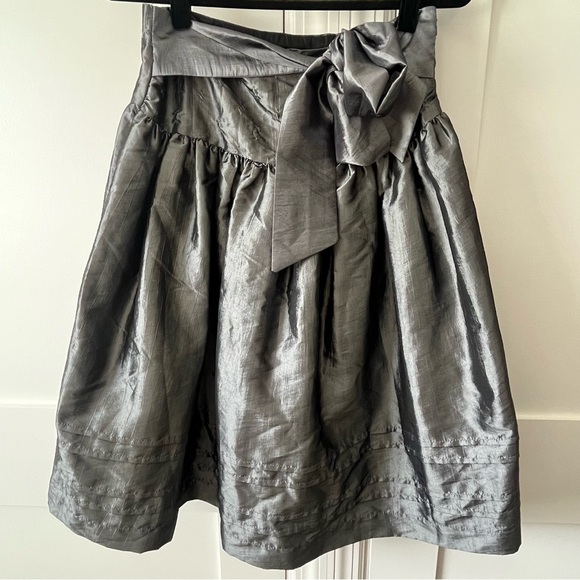 Boutique France Tulle Lined Tie Waist Bell Skirt Gray Sz 16 - Picture 1 of 16